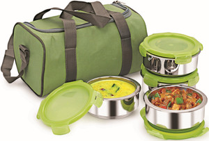 Nano Nine Insulated 4pc Lunch Pack FRUIT & SALAD (350ml x 4) 4 Containers Lunch Box