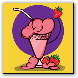 Seven Rays Strawberry Shake Fridge Magnet