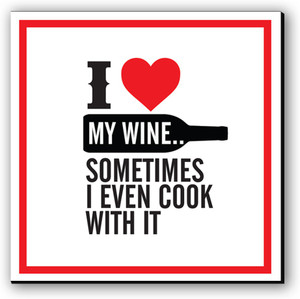 Seven Rays Cook with Wine Fridge Magnet