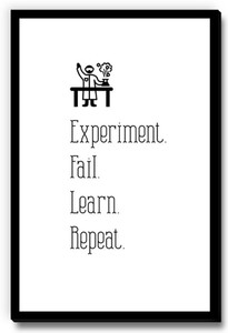 Seven Rays Experiment Fail Learn Repeat bw Fridge Magnet