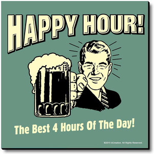 bCreative Happy Hour! The Best 4 Hours Of The Day! Fridge Magnet, Door Magnet