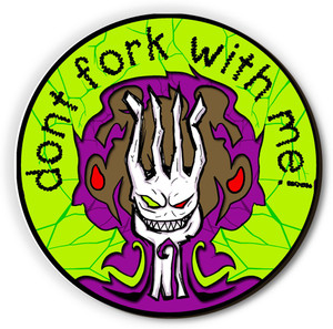 Seven Rays Don't Fork With Me Green Fridge Magnet