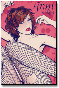 bCreative Grim Milita Girl In Fishnets Fridge Magnet, Door Magnet