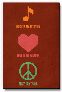 Seven Rays Music Love Peace Fridge Magnet