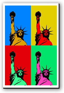 Seven Rays Statue of Libery Pop Art Fridge Magnet