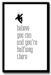 Seven Rays Believe You Can and you're halfway there bw Fridge Magnet