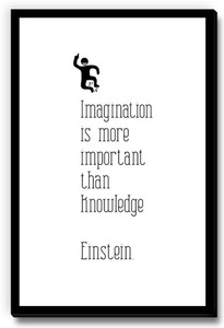 Seven Rays Imagination is more important than knowledge bw Fridge Magnet