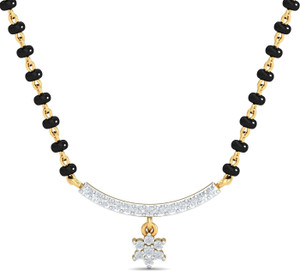 KuberBox Anandmayi 14kt Diamond Yellow Gold Mangalsutra Tanmaniya