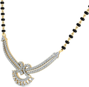 WearYourShine by PC Jewellers The Zaharah 18kt Diamond Yellow Gold Mangalsutra Tanmaniya