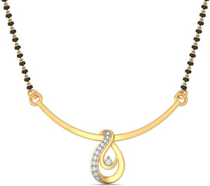 BlueStone Aheli 18kt Diamond Yellow Gold Mangalsutra Tanmaniya