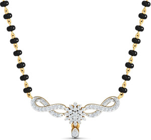 KuberBox Surup Pralobhit 18kt Diamond Yellow Gold Mangalsutra Tanmaniya