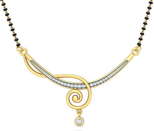 BlueStone The Indrani 14kt Diamond Yellow Gold Mangalsutra Tanmaniya