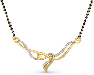 BlueStone Sameya 14kt Diamond Yellow Gold Mangalsutra Tanmaniya