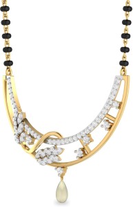 WearYourShine by PC Jewellers PC Jeweller The Tansy Diamond Yellow Gold Mangalsutra Tanmaniya