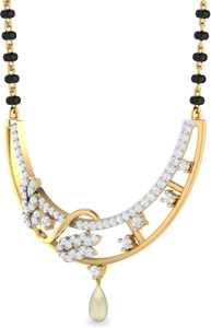 WearYourShine by PC Jewellers PC Jeweller The Tansy Diamond Yellow Gold Mangalsutra Tanmaniya
