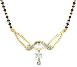 BlueStone The Devika 18kt Diamond Yellow Gold Mangalsutra Tanmaniya