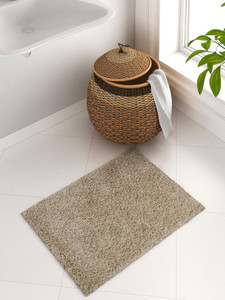 WELHOME Cotton Bath Mat WELHOME Unwinders Beige Cotton Bath Mat - Large