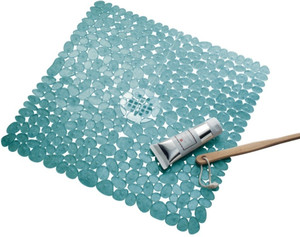 Interdesign Pvc Bath Mat Pebblz Square Shower Mat Blue Large Best