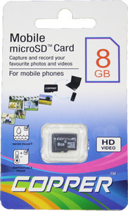 Copper 8 GB MicroSD Card Class 4 Memory Card