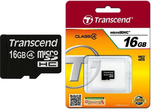 Transcend SDHC 16 GB MicroSD Card Class 4 4 MB/s Memory Card