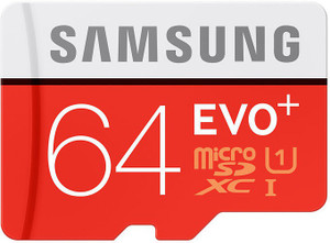 Samsung Evo Plus 64 GB MicroSDXC Class 10 80 MB/s Memory Card