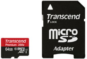 Transcend 64 GB MicroSDXC Class 10 45 MB/S  Memory Card