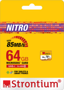 Strontium Nitro 64 GB MicroSDXC Class 10 85 MB/s Memory Card
