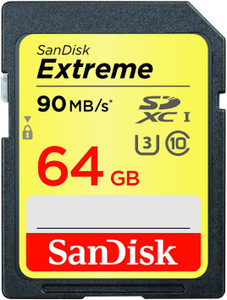 SanDisk Extreme 64 GB SD Card Class 10 90 MB/s Memory Card