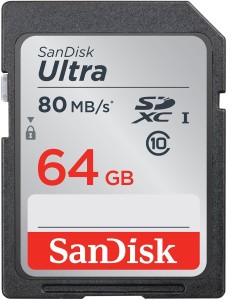 SanDisk Ultra 64 GB SD Card Class 10 80 MB/s  Memory Card