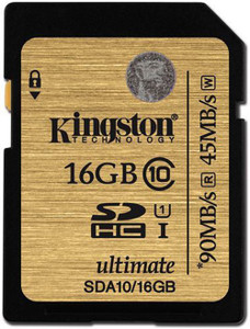 Kingston UHS-1 16 GB SDHC Class 10 90 MB/s Memory Card