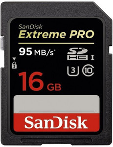 SanDisk extreme pro 16 GB SDXC Class 10 95 MB/s Memory Card
