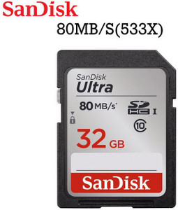 SanDisk 533X 32 GB Ultra SDHC Class 10 80 MB/s Memory Card