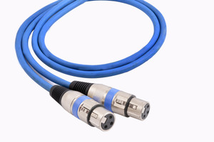 Prodx xlr to xlr female microphone extention blue 3mtr cable