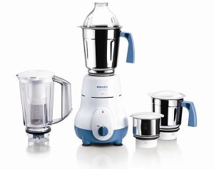 philips jx 4 hl1645/00 750 w mixer grinder(white, blue, 4 jars)