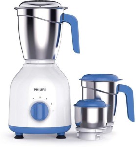 philips hl7555/00 600 w mixer grinder(white, blue, 3 jars)
