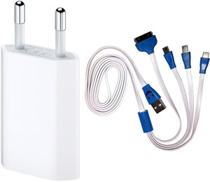 Robmob Wall Charger Accessory Combo for Apple iphone 4/4s/5/5s/6/6s/6+/6s+, samsung, LG, sony, htc, intex, micromax, lava, opp, nokia etc