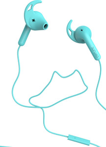 Defunc GO Sport (Swedish Brand) Cyan Wired Headphones