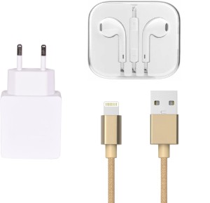 Cell Planet Wall Charger Accessory Combo for Apple iPhone 5S