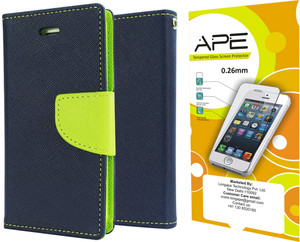 Ape Diary Cover And Tempered Screen Guard For Samsung Galaxy Grand 2 G7106/G7102 Accessory Combo