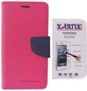 Kartik Wallet Fancy Dairy Case For Samsung Galaxy Grand Prime G530h With Tempered Glass Accessory Combo