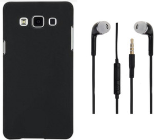 iCopertina Samsung Galaxy E7 Back Cover Premium Black with 3.5MM Stereo Earphones Accessory Combo