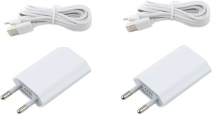 SYL SYL COMBO OF 2 USB CABLE AND 2 Power Adapter FOR APPLE IPHONE 6S-WHITE Accessory Combo