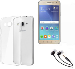 Mocell Soft Back Cover For Samsung Galaxy J7 With Ultra Clear Screen Guard & 3.5mm Earphone Accessory Combo