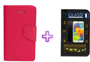 RainbowCrafts MOTO X PLAY FLIP COVER with TEMPERED GLASS Accessory Combo