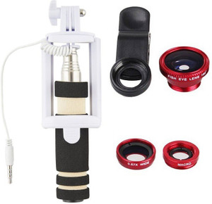 Techvik Selfie Stick Accessory Combo for All Smart Mobiles Phones And Tablets