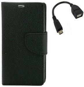 YGS Wallet Case For Samsung Galaxy J7 - Black ,Micro OTG Accessory Combo