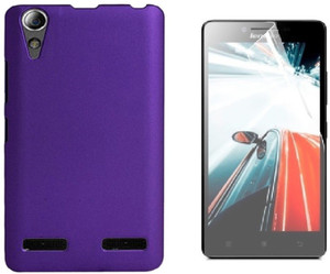 Spicesun Premium Hard PURPLE Back Cover with Screen Guard For Lenovo A6000 Plus Accessory Combo