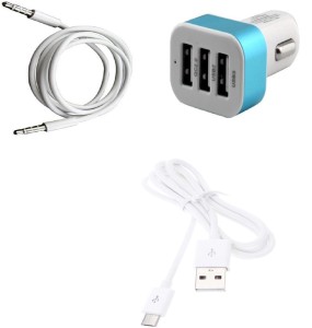Cell Planet Wall Charger Accessory Combo for Lava Iris Fuel F1