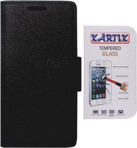 Kartik Wallet Fancy Dairy Case For Samsung Galaxy Grand Prime G530h With Tempered Glass Accessory Combo