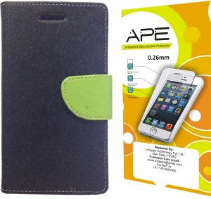 Ape Flipcover For Moto E 2nd Generation With Tempered Screen Guard Accessory Combo